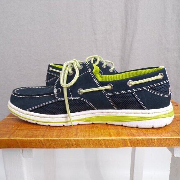 Bass Chesapeake Men's Boat Shoes Size 10.5 Blue and Green. Excellent Condition - Picture 6 of 12